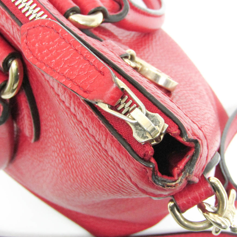 Gucci Interlocking G 449659 Women's Leather Handbag,Shoulder Bag Red Color - Picture 8 of 15
